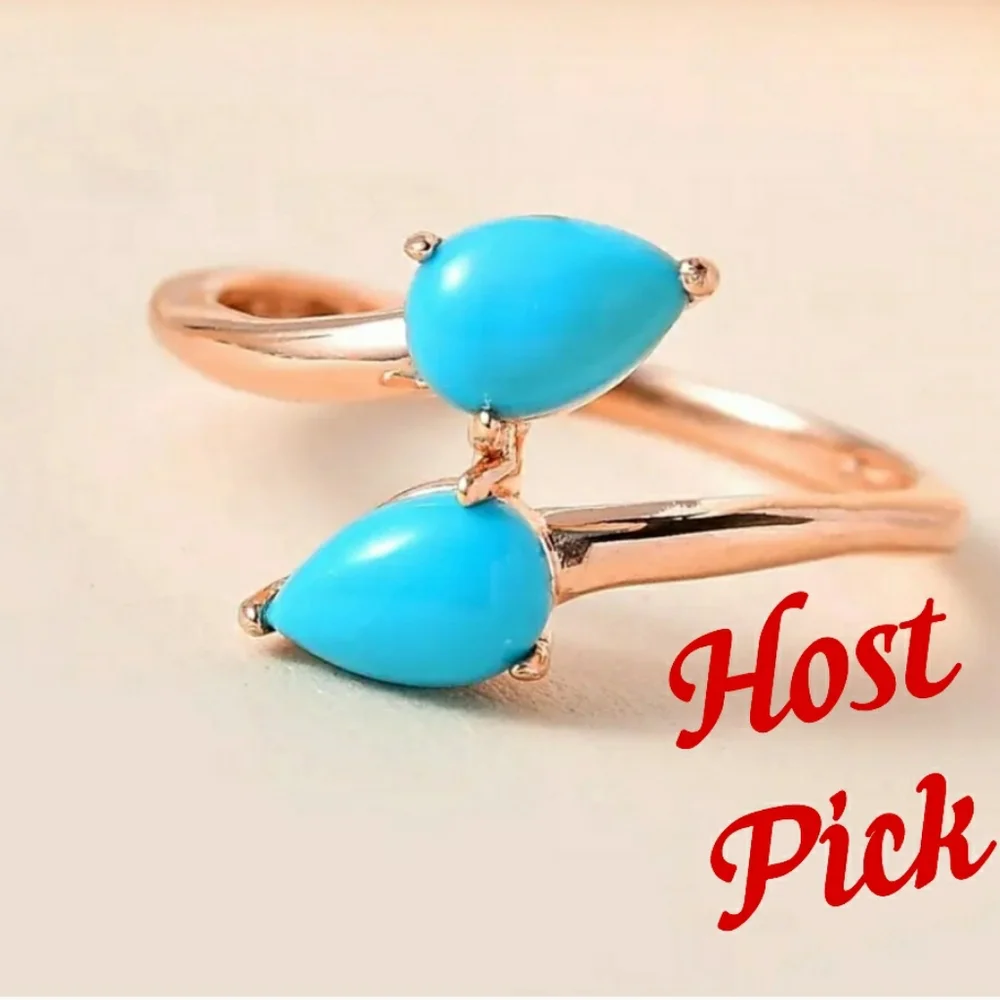 Sleeping Beauty Turquoise Bypass Ring - Picture 1 of 13